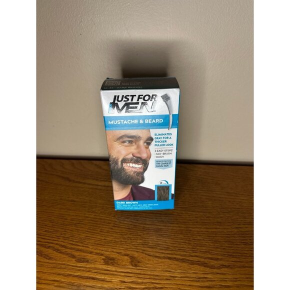 Just For Men Easy Brush-in Color For Mustache & Beard M-45 Dark Brown NEW - Picture 1 of 2